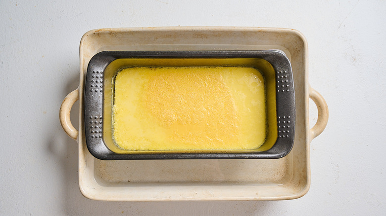 Baked egg patty in loaf pan