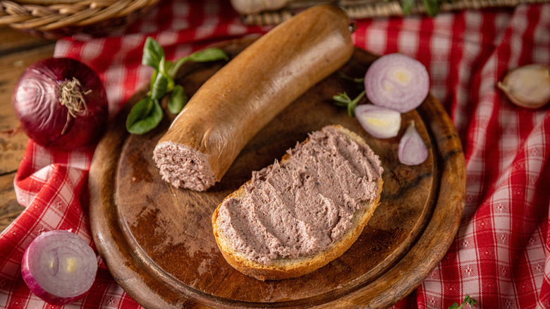 Liverwurst spread on bread
