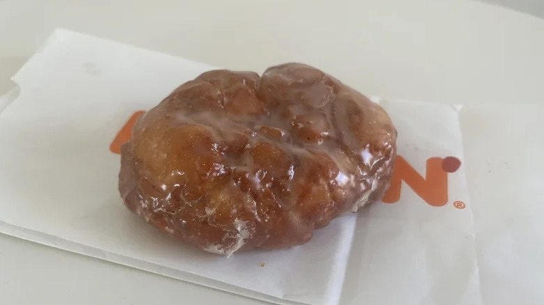 Apple fritter on Dunkin' napkin