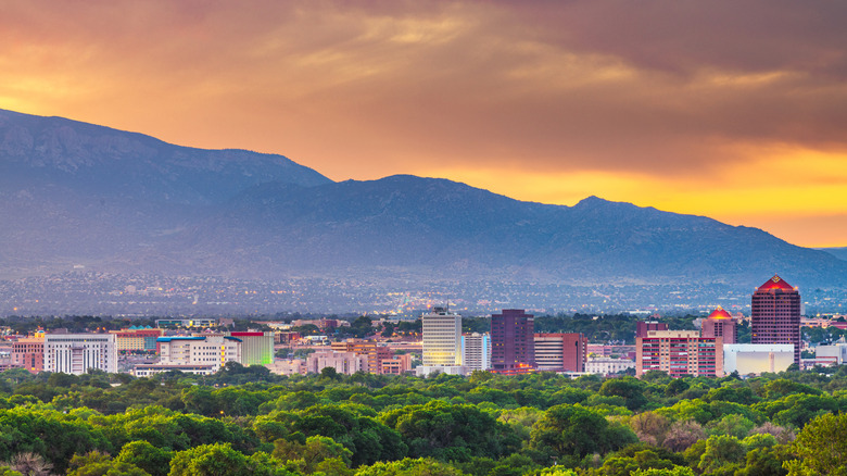 Albuquerque cityscape at twilight