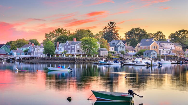 Portsmouth's harbor at sunset