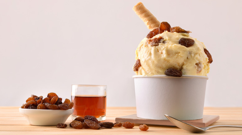 batch of rum raisin ice cream