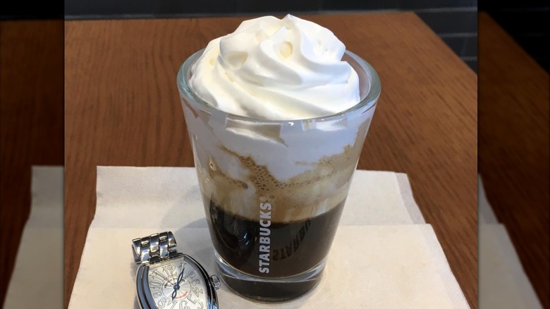 served Starbucks Espresso Con Panna