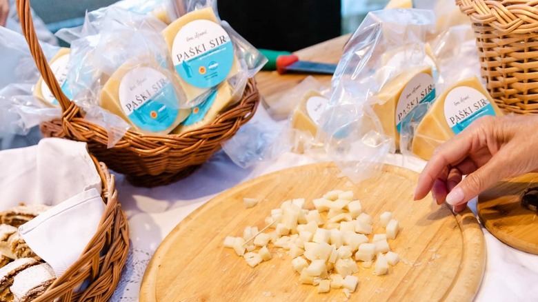 Samples of cheese on display at the Kolan Cheese Festival