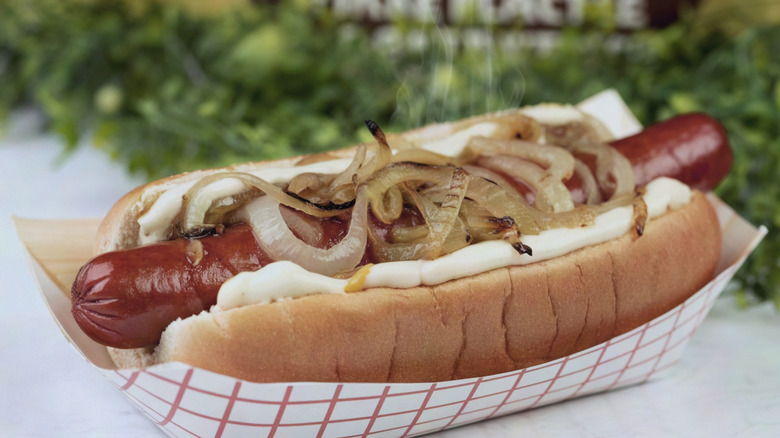 Seattle-style dog on a plate
