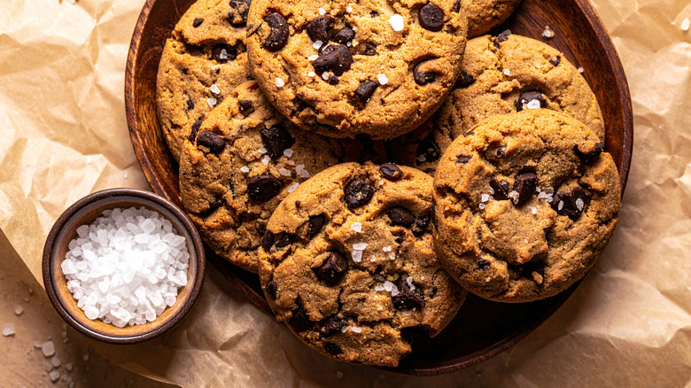 Cookies on a plate with salt