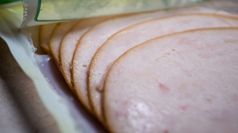 Sliced deli turkey in package