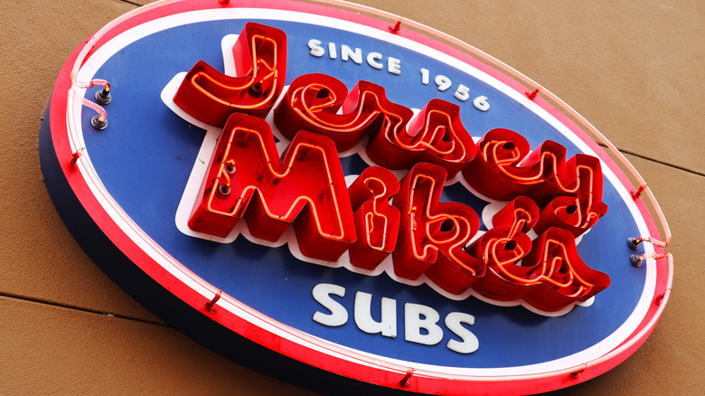 Jersey Mikes subs sign on a wall