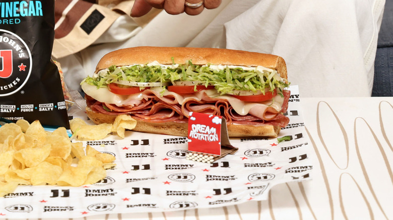 Jimmy John's submarine sandwich on French bread