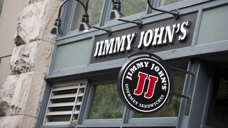 Jimmy Johns exterior in a city