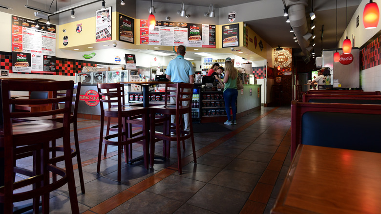 Jimmy John's interior with people ordering at the counter