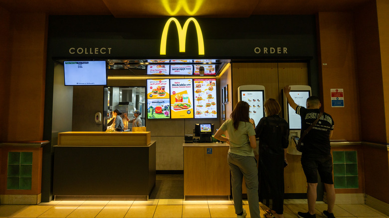 A small McDonald's showcasing the separate order and collection areas