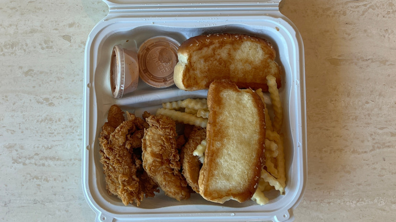 Raising Cane's meal with extra toast