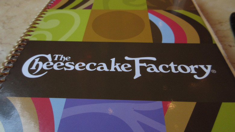 Cheesecake Factory logo on menu