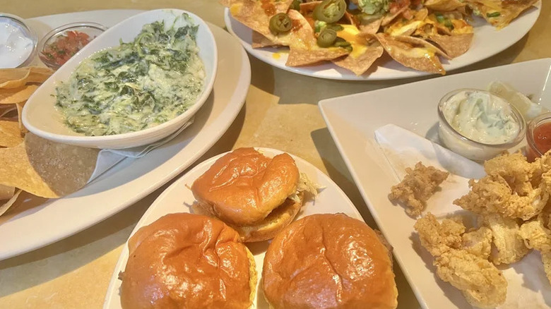 Lots of food from The Cheesecake Factory