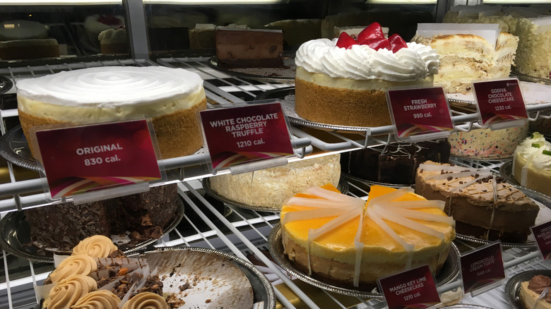 Assortment of cheesecakes at Cheesecake Factory