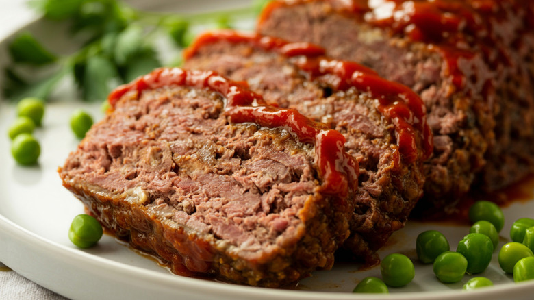 Classic meatloaf dish on a plate