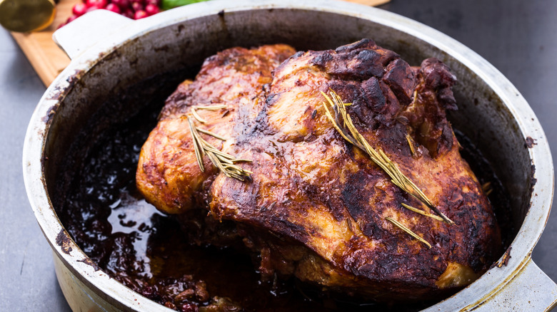 Pork roast in a slow cooker
