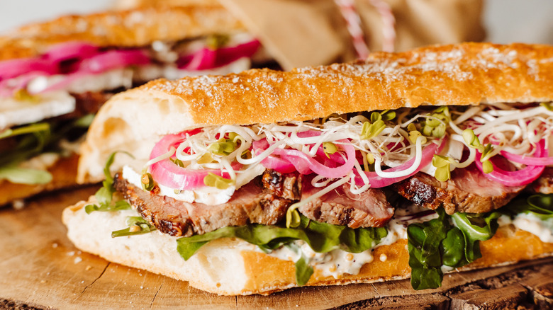 Fully loaded roast beef sub