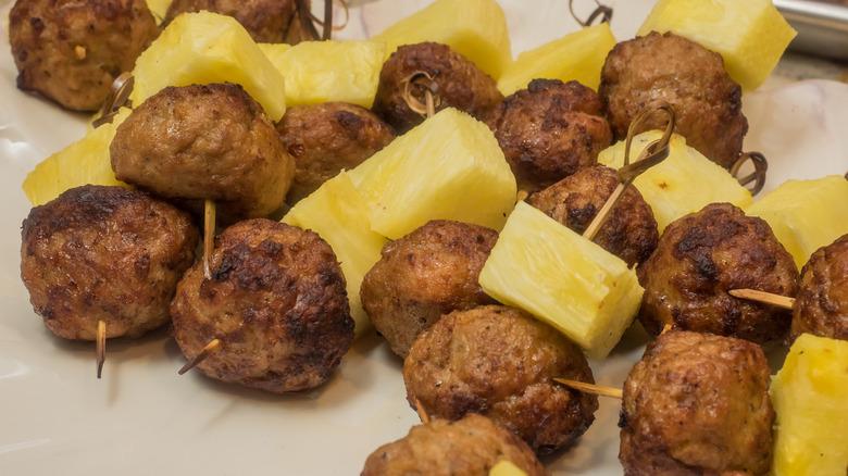 pineapple meatball skewers