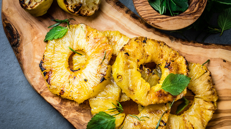 Charred roasted pineapple