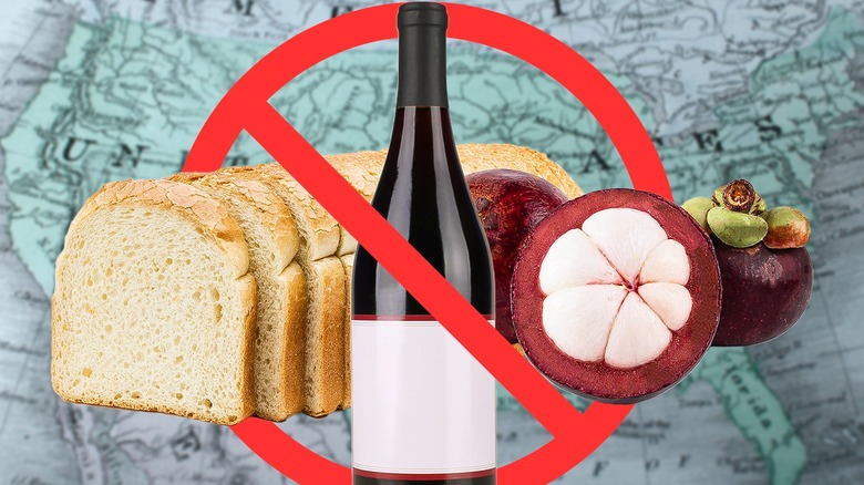 Various banned food and drink ingredients