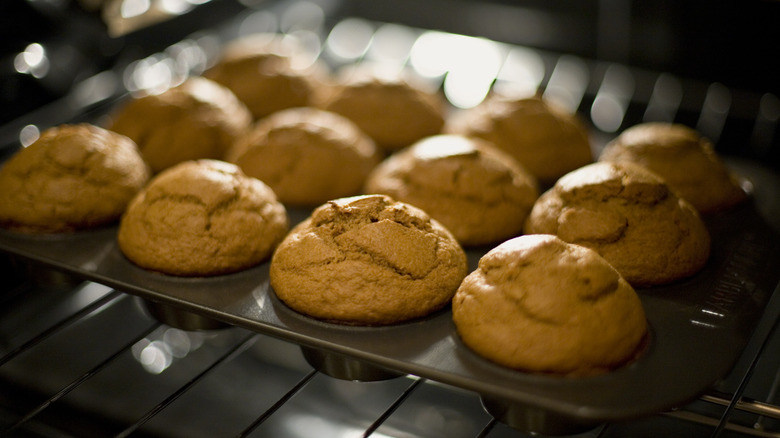 muffins coming out of the oven