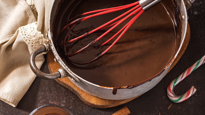 melting chocolate in pan