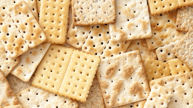 overhead shot of various crackers 