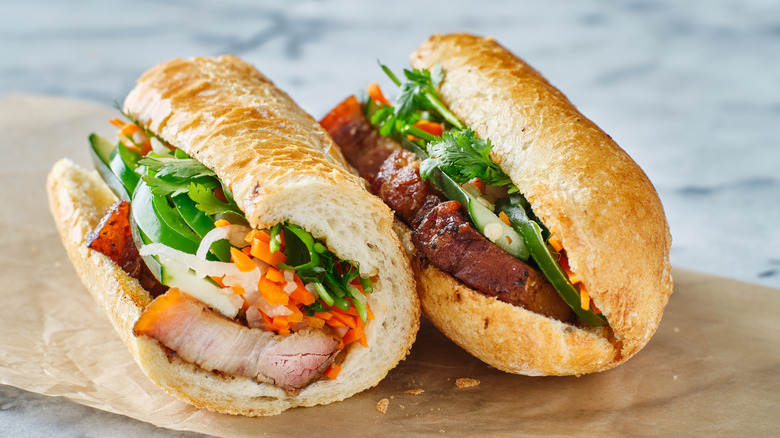 bánh mi sandwiches with pork belly