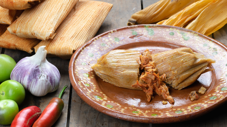 beef tamale on plate