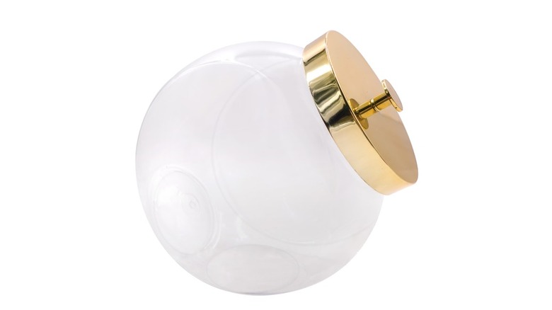 Clear candy jar with gold lid