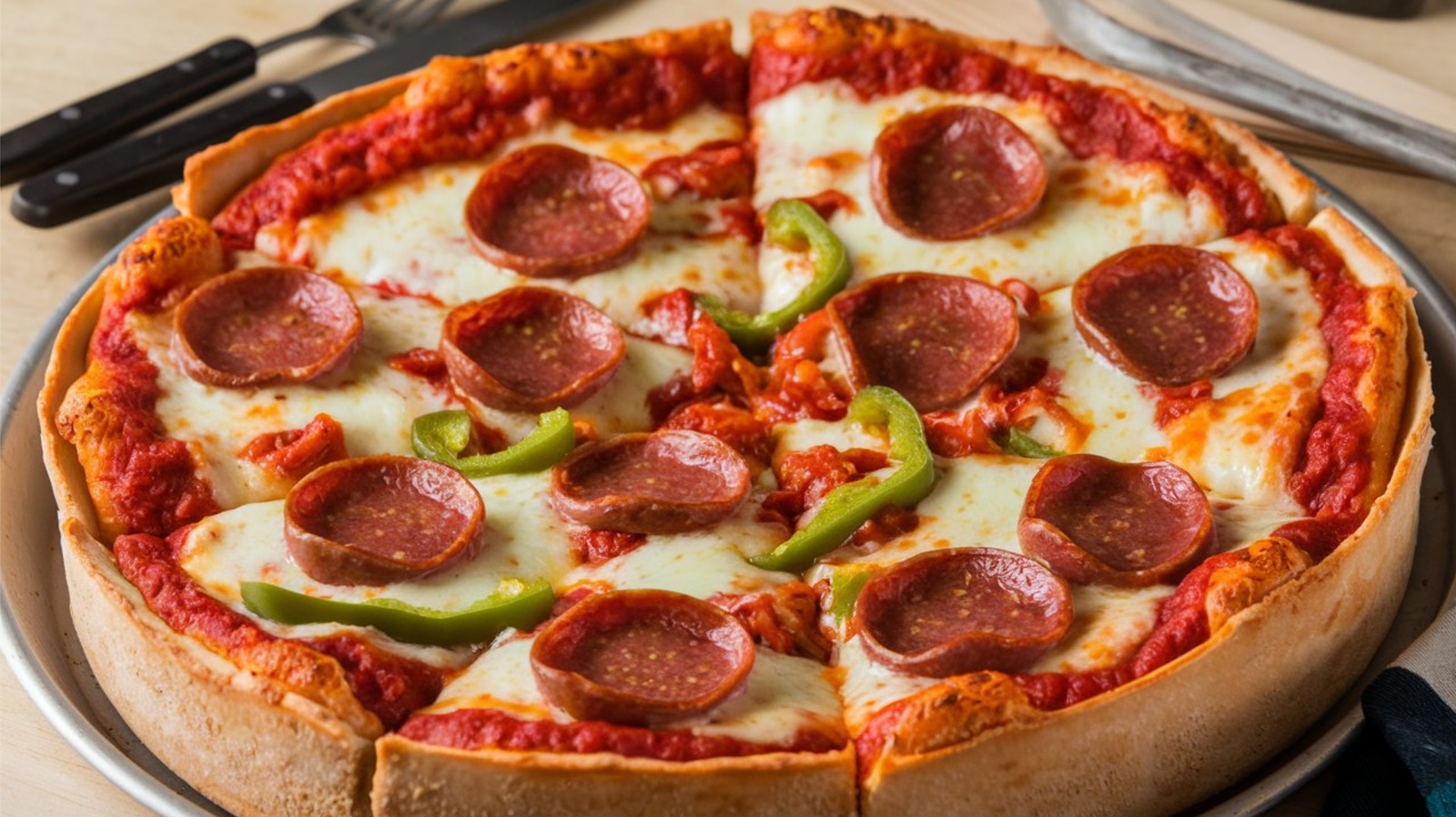 Use This Ingredient For Homemade Chicago-Style Pizza And You're In For A Mess - Tasting Table