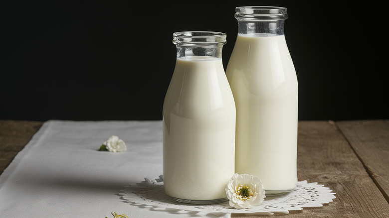 two cups of white liquid