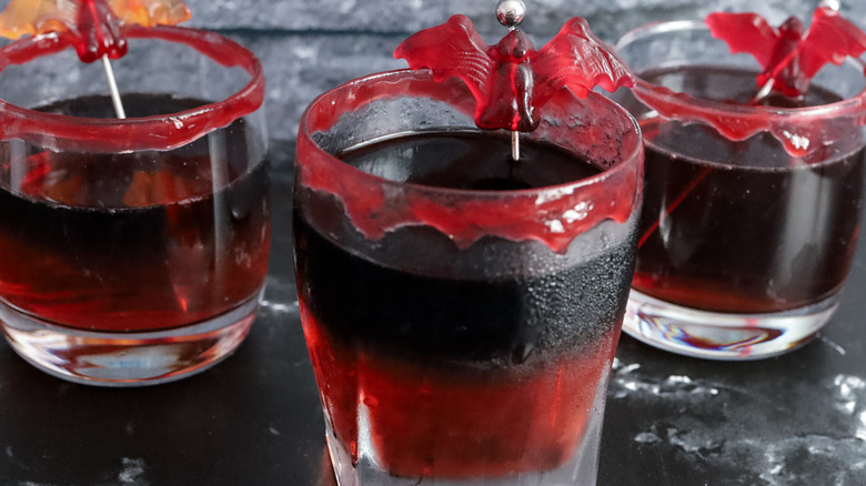 three vampire's kiss cocktails