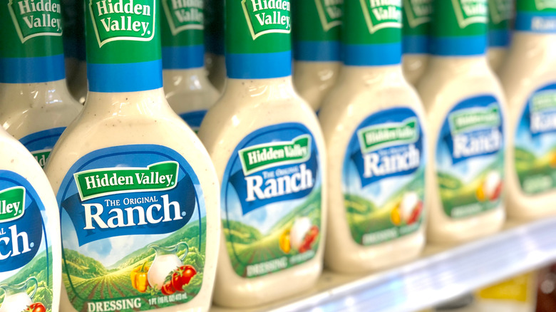 Hidden Valley ranch lining shelves