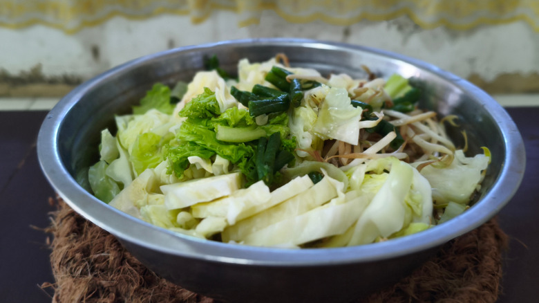 bowl of boiled vegetables