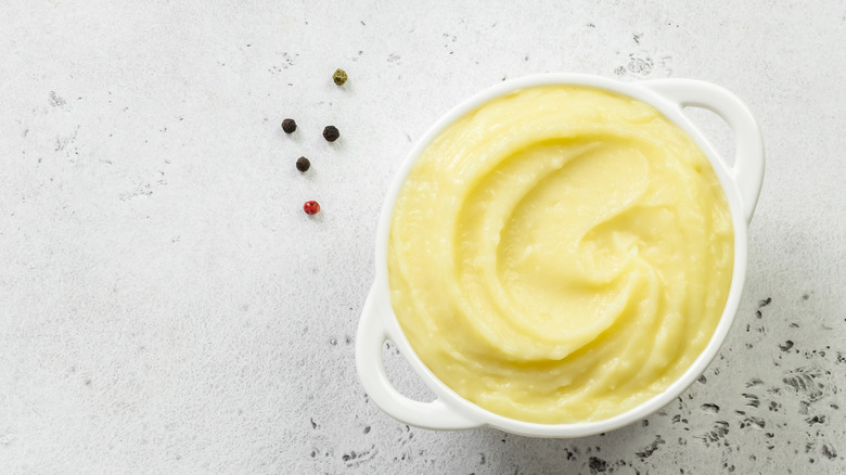 Bowl of creamy mashed parsnips