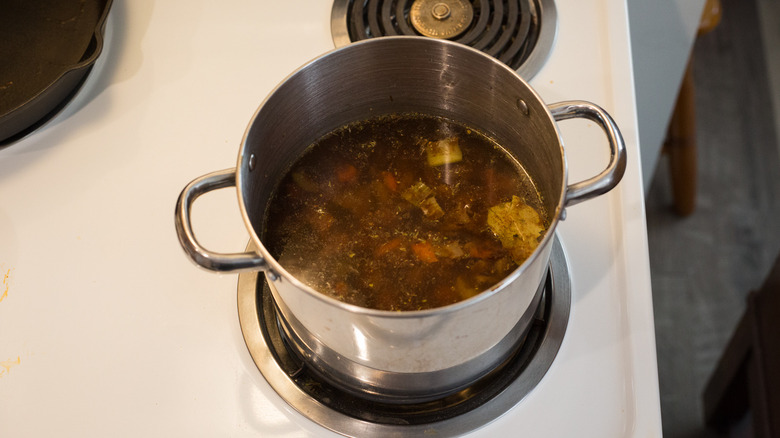 soup cooking in medium pot
