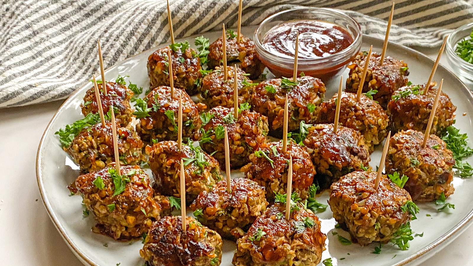 Vegetarian Lentil And Mushroom BBQ Meatballs Recipe
