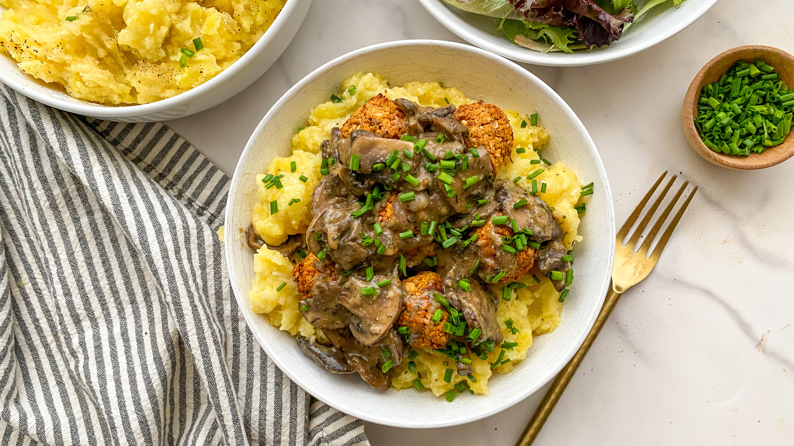 Vegetarian "Meatballs" And Mushroom Gravy Recipe