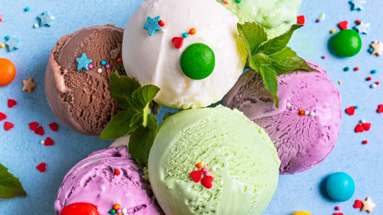 different ice cream flavors