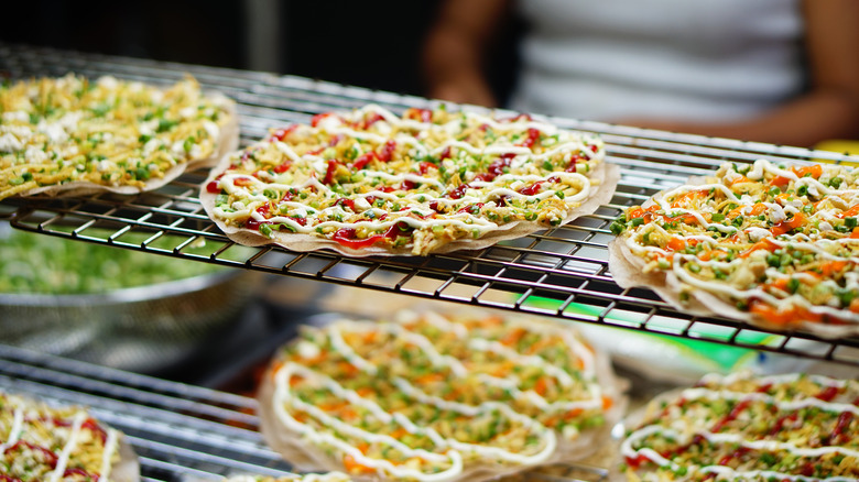 Vietnamese pizzas with different toppings