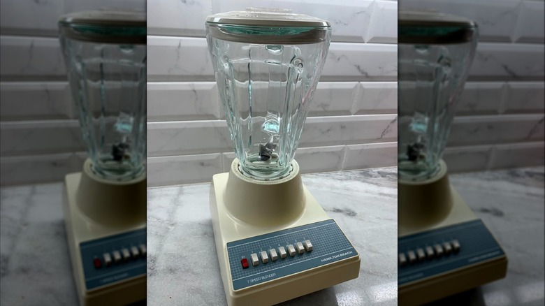 View of vintage Hamilton Beach blender on a kitchen counter