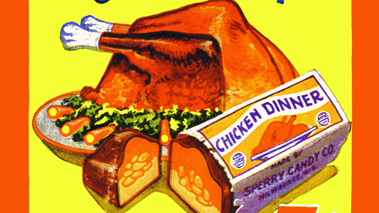 Chicken Dinner candy bar advertisement
