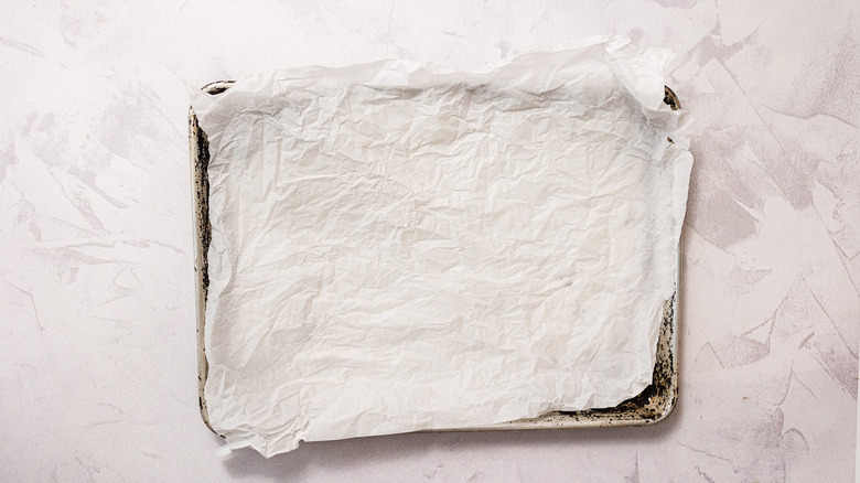Baking sheet with parchment