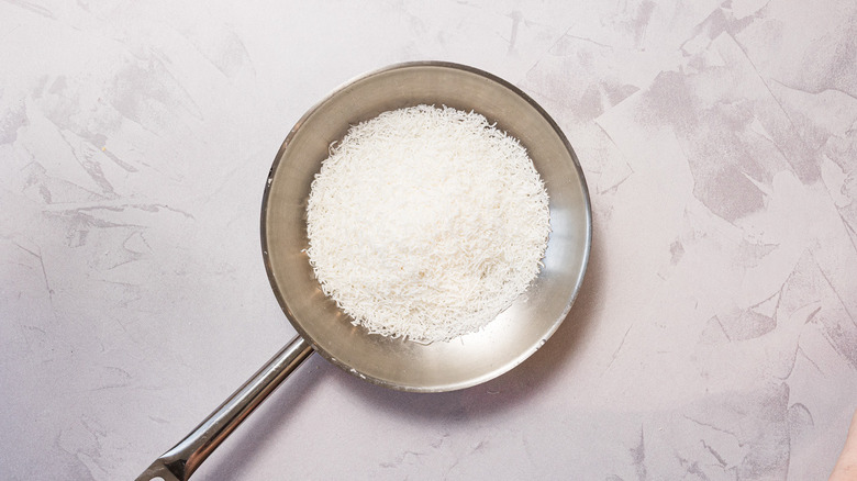 Coconut in pan