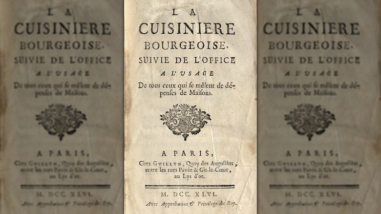 the titl page of La cuisiniere bourgeoise