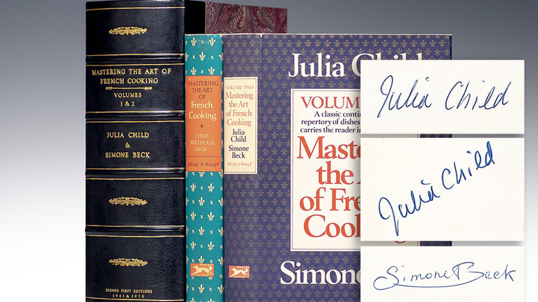 the front and back cover of the first edition of Mastering the Art of French Cooking