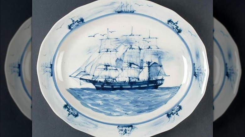 Oxney Green nautical plate of ship on sea